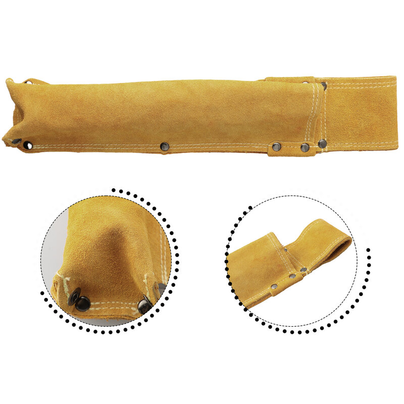 Tas penyimpan alat pancing, kantung alat pengelasan batang kulit sapi buatan warna kuning 1 buah