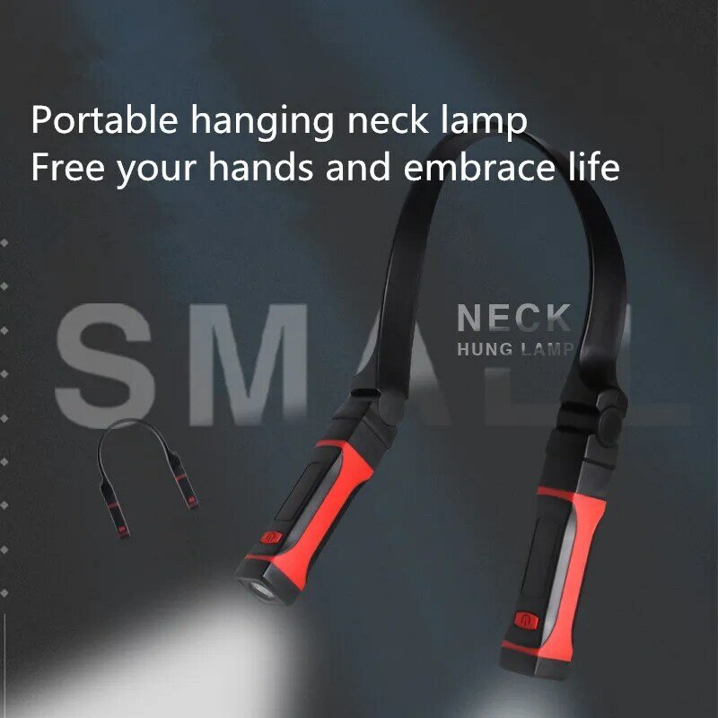 Lampe LED Portable suspendue au cou, lumière à intensité réglable, avec chargeur USB, idéal pour le travail en plein air, le Camping ou la course à pied