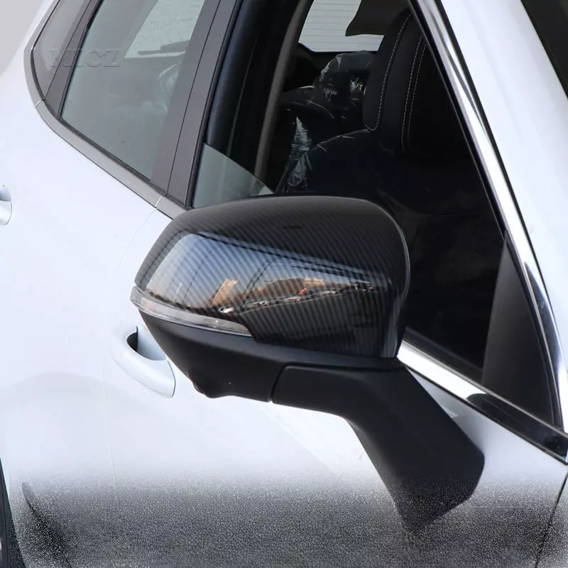 Untuk Haval Jolion 2021 2022 krom ABS sisi pintu belakang cermin meliputi Trim serat karbon pola aksesoris mobil 2 buah