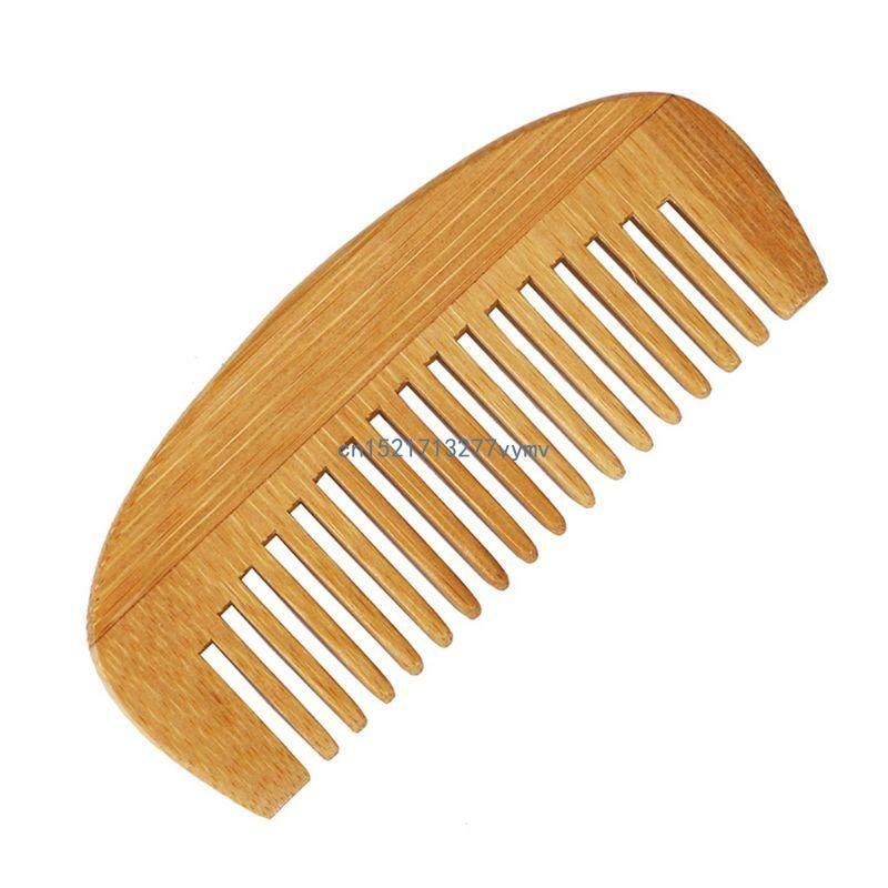 Mini peignes à cheveux en bois bambou naturel portables 12cm longueur, en forme incurvé