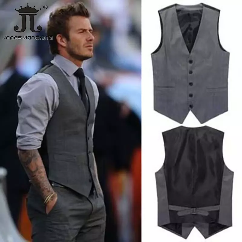 Nieuwe Trouwjurk Hoge-Kwaliteit Goederen Katoen Mannen Fashion Design Pak Vest/Grijs Zwart High-End mannen Business Casual Pak Vest