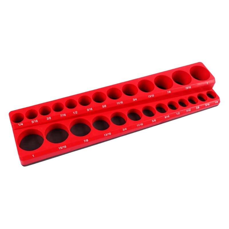 652F 1/2'' 1/4" 3/8' Magnetic Hex Bit Holder 16/26 Holes Bit Storage with Strong Magnetic Base Magnetic Screwdriver Organizer