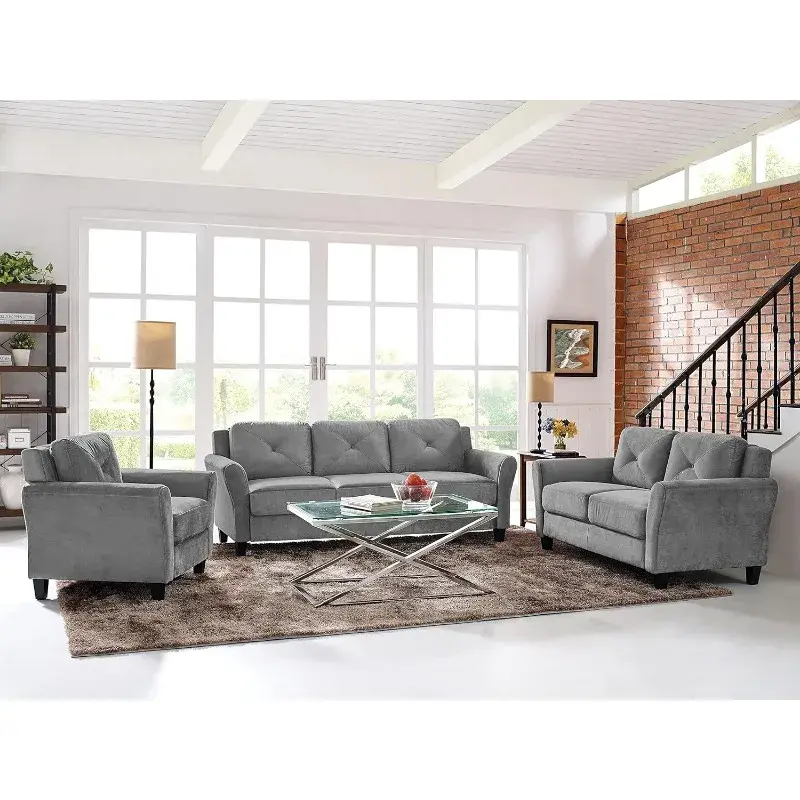 Sofa furnitur ruang tamu, sofa, Polipropilena (100%), abu-abu tua