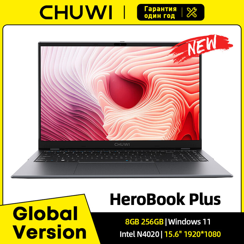 CHUWI 15.6 "แล็ปท็อป herobook PLUS Intel Gemini Lake N4020 8GB RAM 256GB SSD 1920*1080P คอมพิวเตอร์ Windows 11แป้นพิมพ์เต็มรูปแบบ
