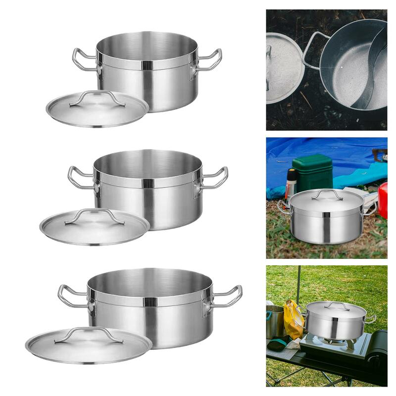 Panci masak Stainless Steel, panci rebus dengan tutup dalam, panci masak Kecil tugas berat untuk dapur rumah tangga komersial
