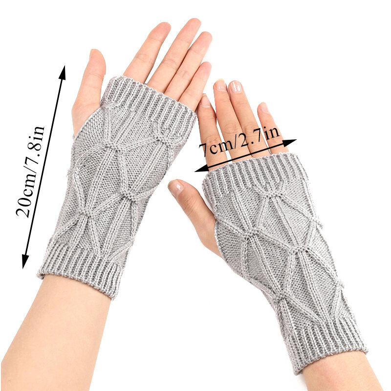 Kobiety pół palca rękawiczki Unisex Stretch rękawice cieplejsze rękawy naramienne męskie rękawiczki bez palców zimowe Knitting naramiennik hurtownie
