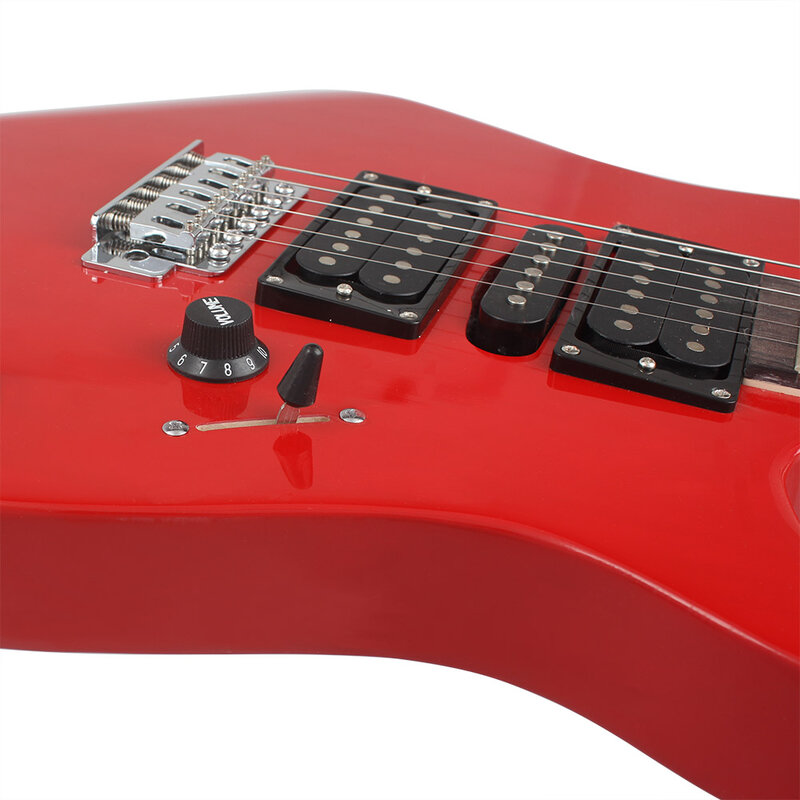 Красная электрическая гитара IRIN, 6 струн, 24 лада, грифельная доска из палисандра, электрическая гитара с рюкзаком, весло-струна