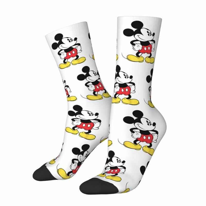 Crazy Design Mickey Mouse Sports Socks Polyester Middle Tube Socks for Unisex Breathable