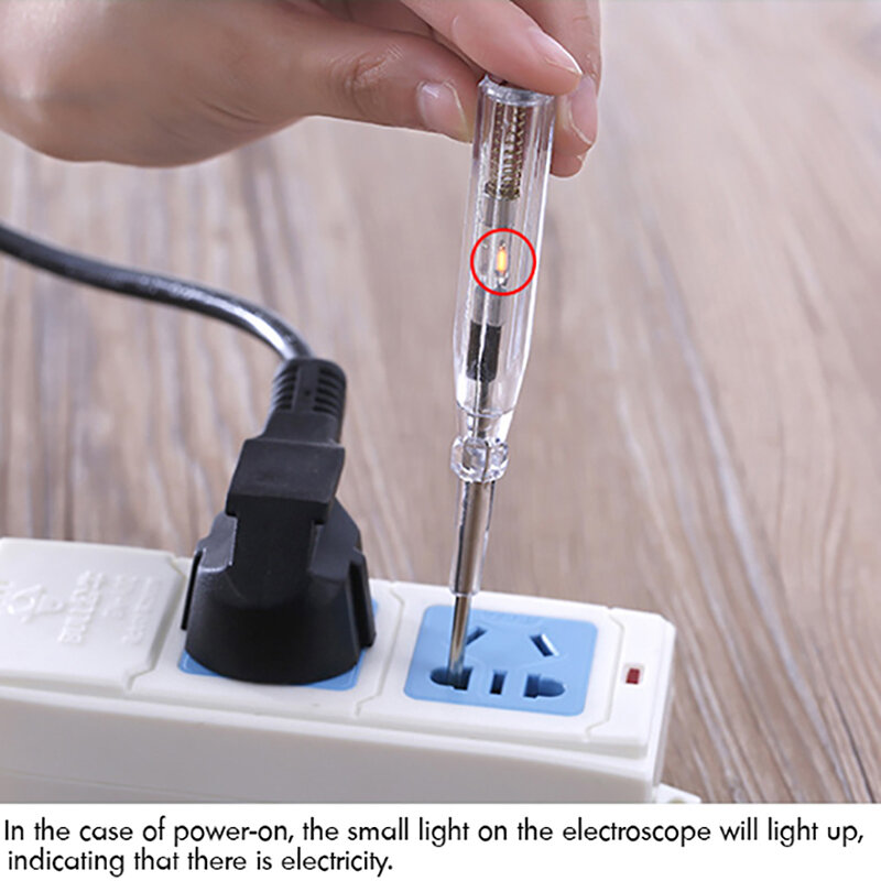 Ac/dc 100-500v induziu a sonda elétrica da chave de fenda do verificador com ferramentas eletricista do detector do verificador da tensão da luz indicadora