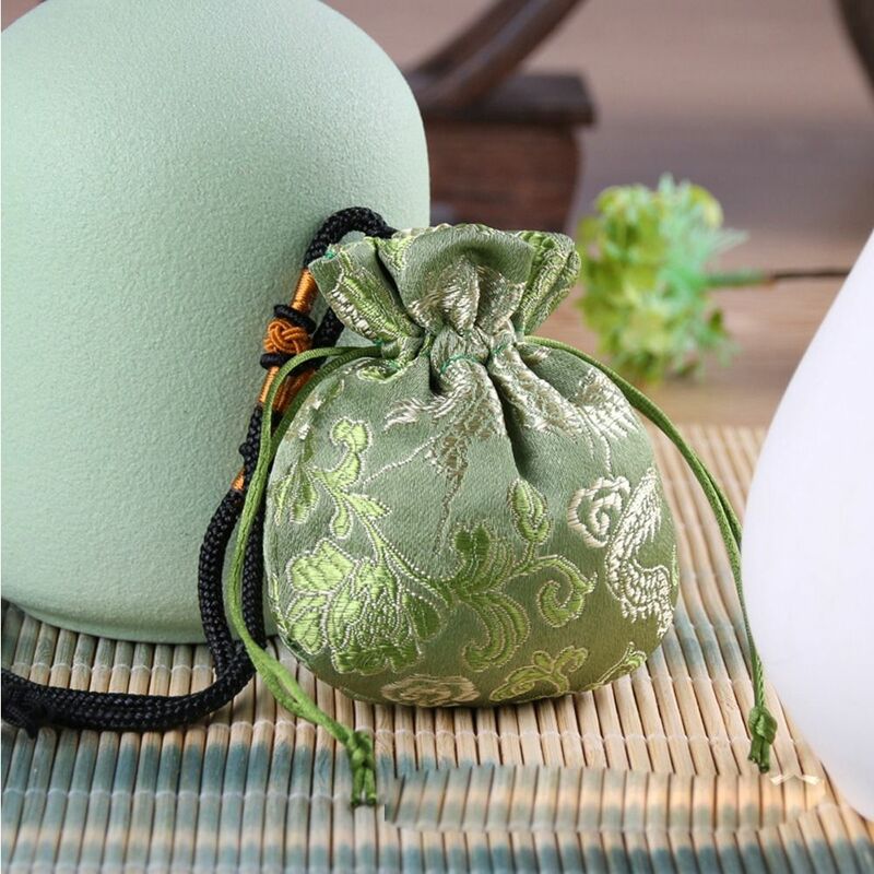 Разноцветная тканевая Сумочка с рисунком дракона для ожерелий, женская сумочка для хранения в китайском стиле, сумочка-кошелек для ювелирных изделий