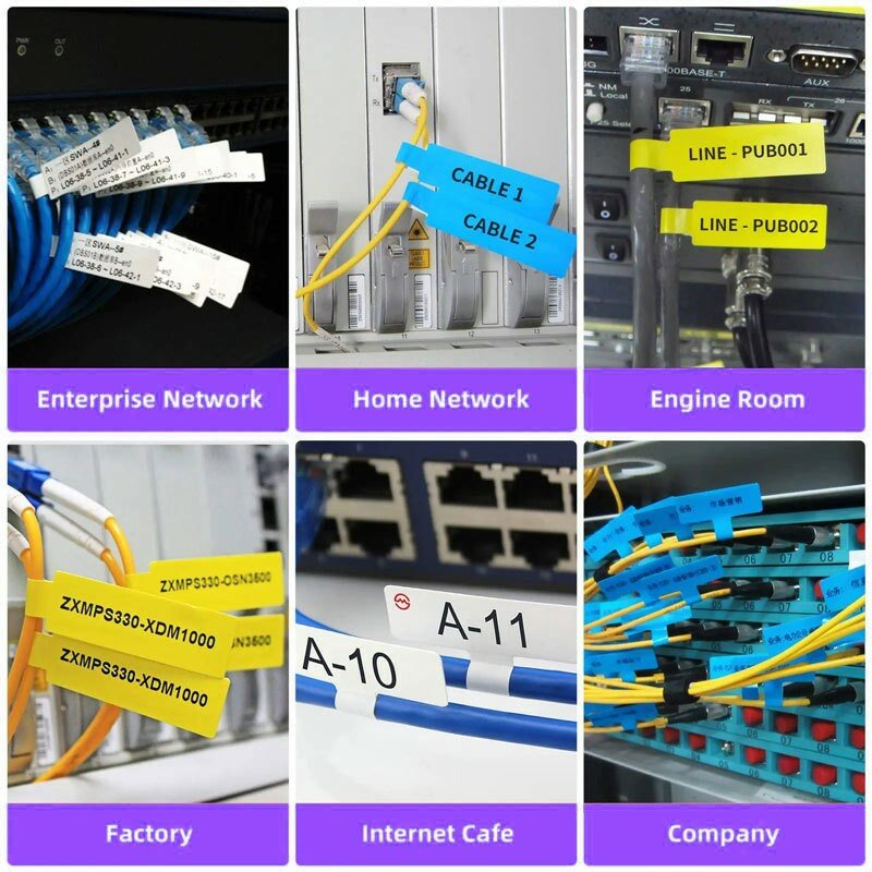 Этикетки для кабелей, этикетки для проводов, самоклеящиеся водонепроницаемые наклейки для управления кабелями компьютеров, устойчивые к разрыву этикетки для проводов