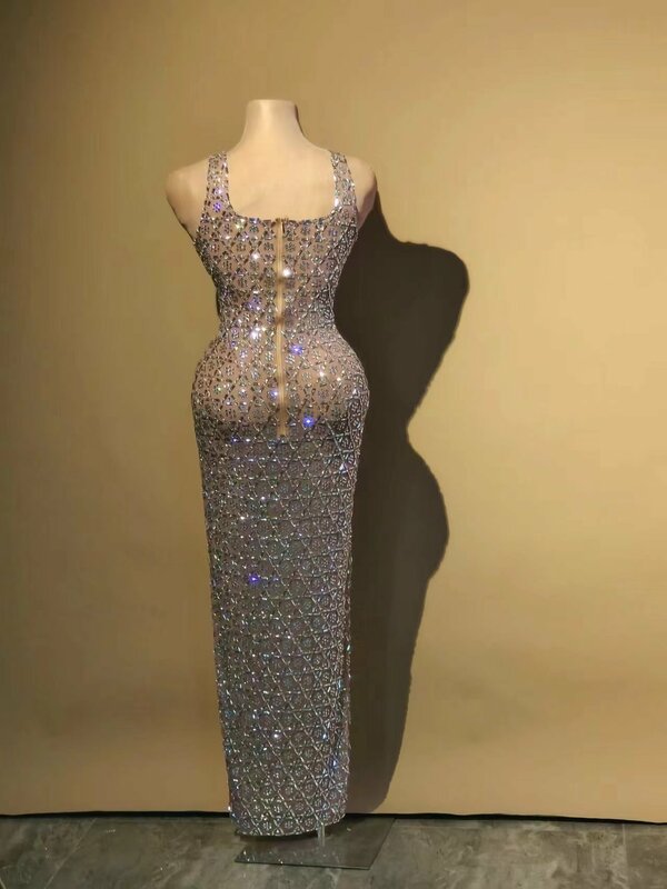 Sexy schiere schwarze Mädchen lange Ballkleid Shinny Diamant Luxus Perlen Kristalle Frauen Cocktail Party Kleider zum Geburtstag Liujiaoqun