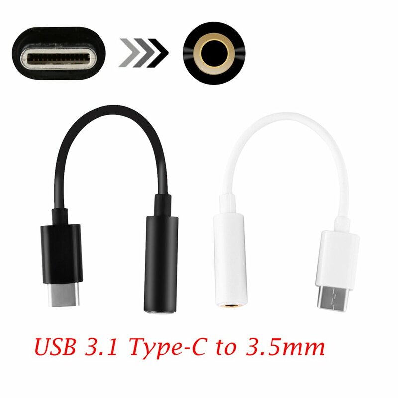Tipo-C para 3.5mm Jack Headphones Adapter, cabo de áudio TPC, DAC Feminino, USB C para 3.5mm Audio Aux Converter for Xiaomi, Huawei
