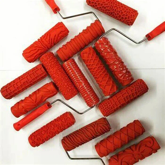Decorative Paint Roller Pattern Embossed Texture Painting Tools for Wall Rubber Airless Pintura Machine Household Brush EG321T