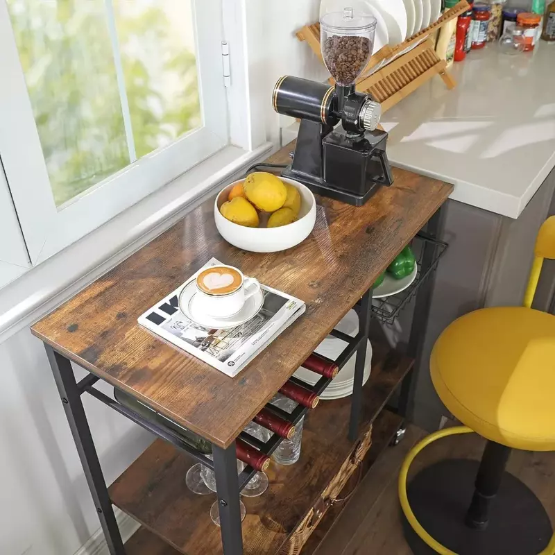 Кухонная корзина, Фотофон с металлической сетчатой корзиной, подставка для бутылок и стеллаж для хранения, в промышленном стиле, коричневого цвета в рустикальном стиле