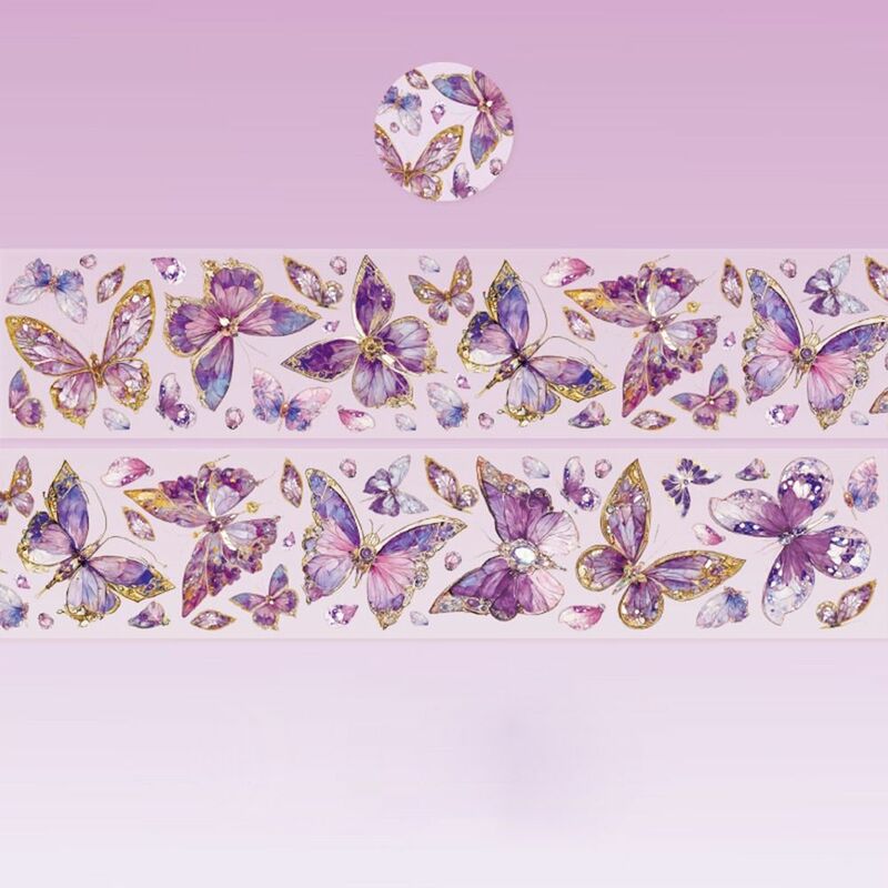Pita kolase buatan tangan estetis INS mengkilat Album dekorasi hewan peliharaan kupu-kupu DIY kerajinan pita alat tulis