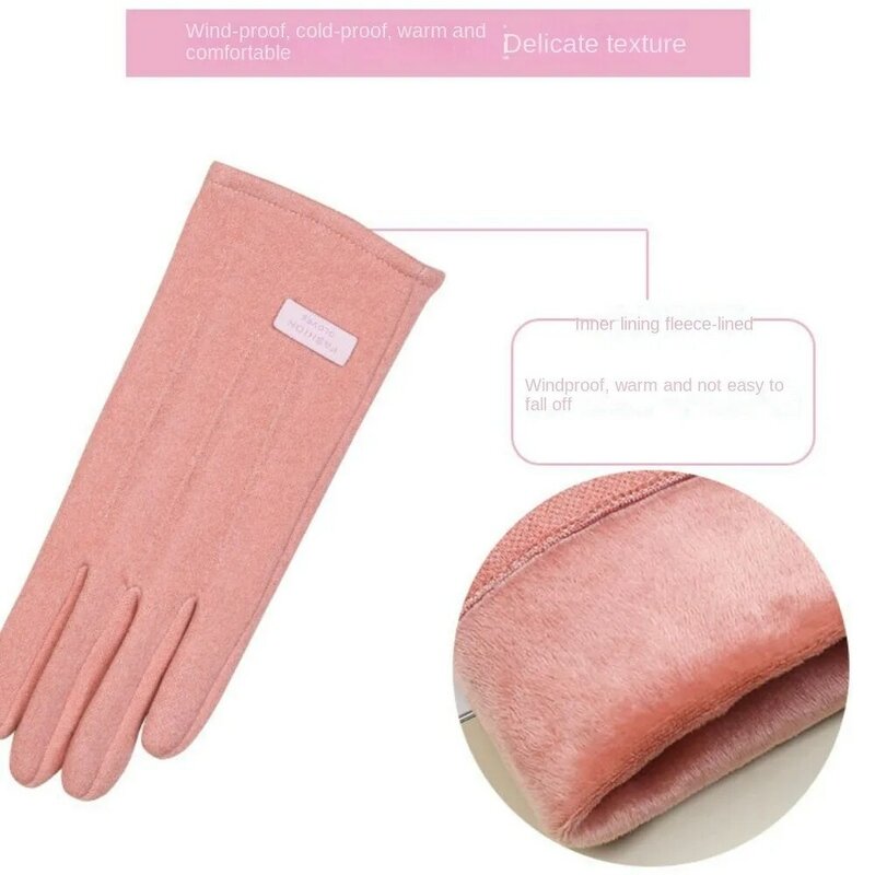 Двухсторонние плюшевые перчатки на палец, плюшевые теплые перчатки для сенсорного экрана, ветрозащитные перчатки для сенсорного экрана с защитой от холода