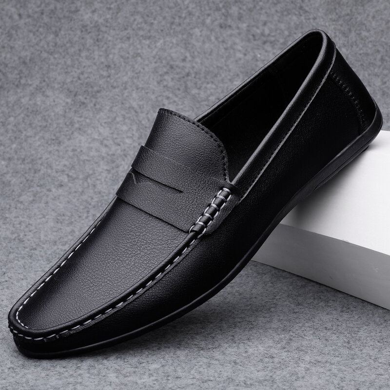 Męskie mokasyny na co dzień moda duże rozmiary komfort na świeżym powietrzu męskie buty do jazdy samochodem ręcznie z mikrofibry Zapatos De Hombre oddychające Slip-on