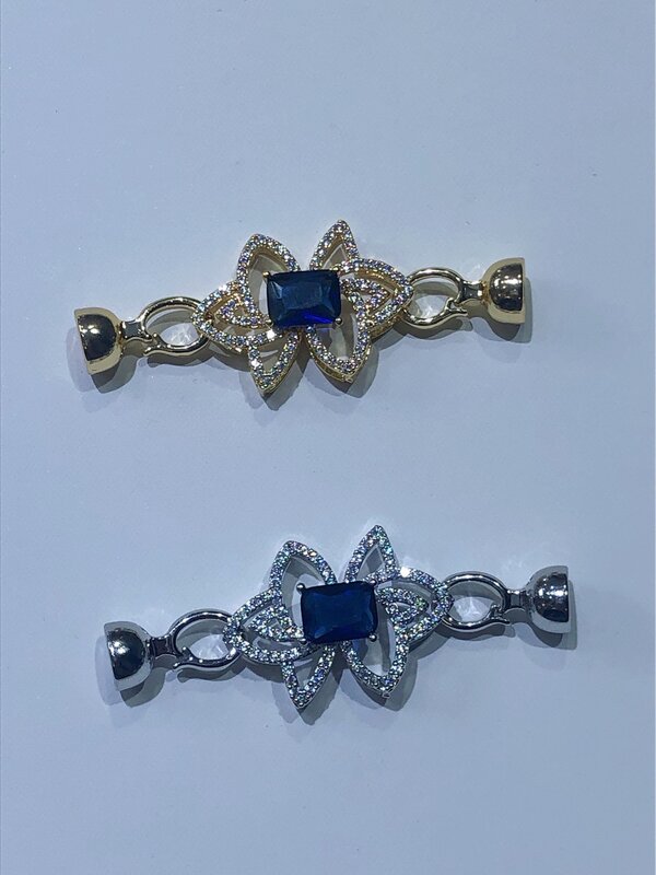 1piece blue zircon  Clasp Jewelry  accessory connector  wholesale  hook FPPJ