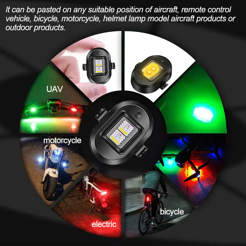 Rc drone led flash posição led luz sem fio para rc fix asa avião helicóptero diy peças usb cabos de carregamento