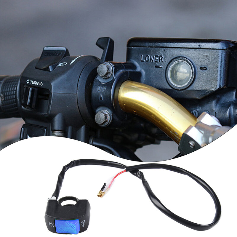 Przycisk ON-OFF przełącznik reflektorów 22mm niebieski bezpośredni zamiennik łatwa instalacja lampa do motocykla przełączania rowerów