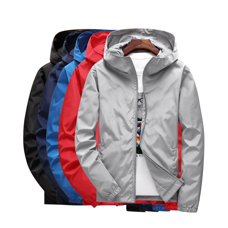 Windproof and Waterproof Thin Jacket for Men, Quick Dry, Travel Hiking, DIY Zipper, Outdoor Raincoat, Autumn