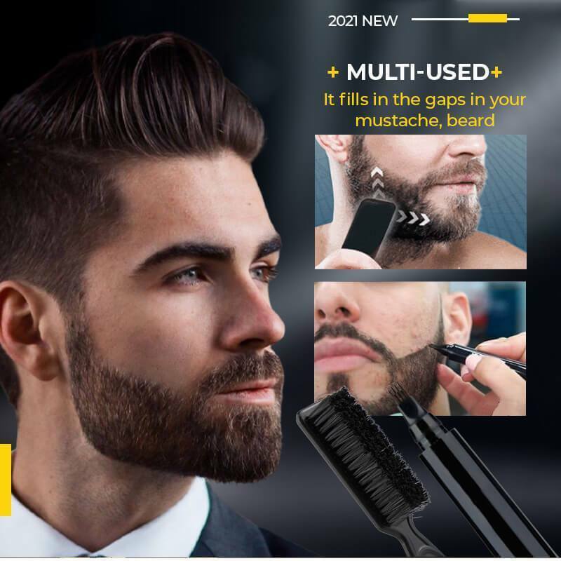 4 Points Multi-Used Pen Eyebrow Beard Filling Pen Kit Barber Pencil Waterproof Sweat Proof Facial Repair Tool Fork Tip Tattoo Lo