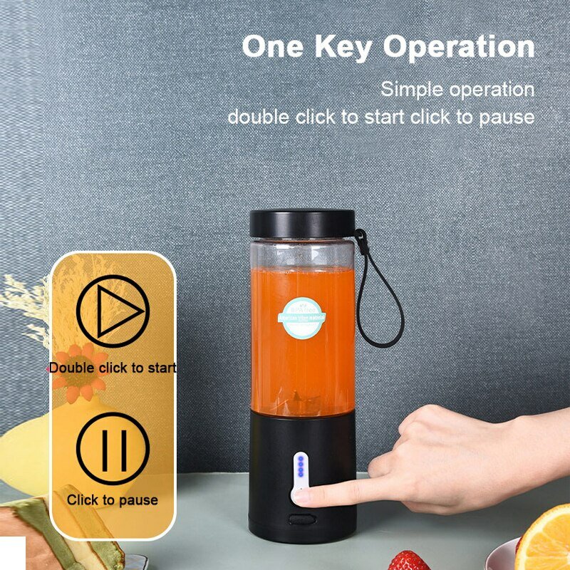 530Ml Krachtige Draagbare Blender Voor Smoothies Shakes Usb Oplaadbare Keukenmachine Fruitmixer Machine Mini Juicer Blender Cup