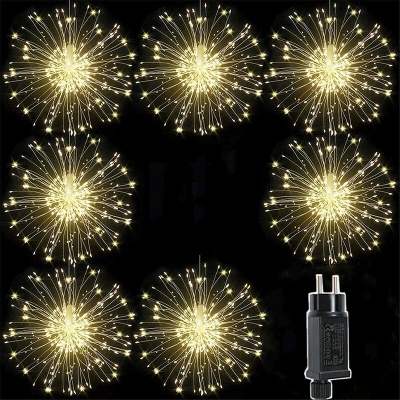2024 New Year Christmas Decoration String Lights 10 IN 1 1200LEDs Outdoor Garland Fairy Firework Lights for Party Wedding Garden