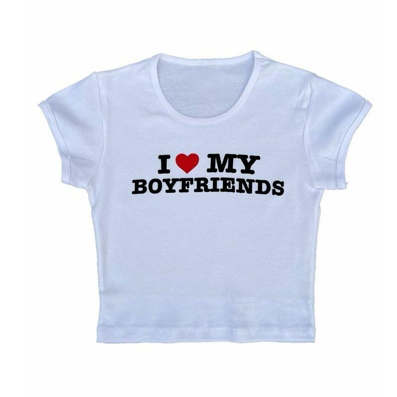 Милая детская футболка в стиле гранж с надписью «I my boy friends», укороченный топ в стиле панк, одежда Y2k, уличная одежда, Женская облегающая Винтажная Футболка