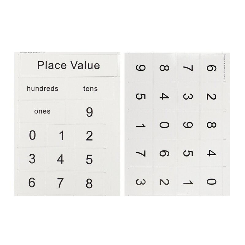 Grafico tascabile con valore posizionale a 7 tasche con cannucce, grafico tascabile per conteggio matematico da 13x18 pollici