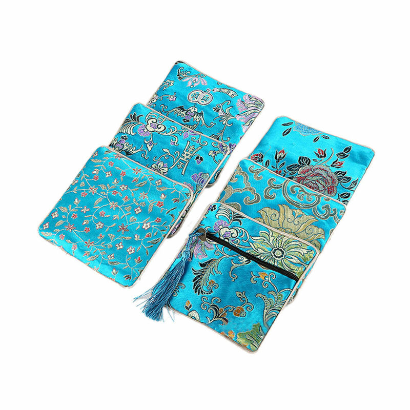 Handmade Embroideries Earphone Bag Classic Small Pouch Chinese Embroidery Jewelry Bag Storage Organizer