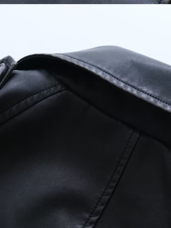 Женское длинное пальто из искусственной кожи, повседневное приталенное пальто в стиле ретро с длинным рукавом, поясом и пуговицами, верхняя одежда, весна 2024
