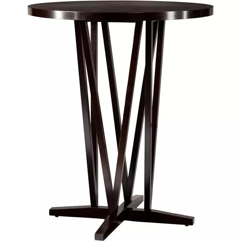 Bar table with modern height, bar textured pattern, dark espresso, rubberwood