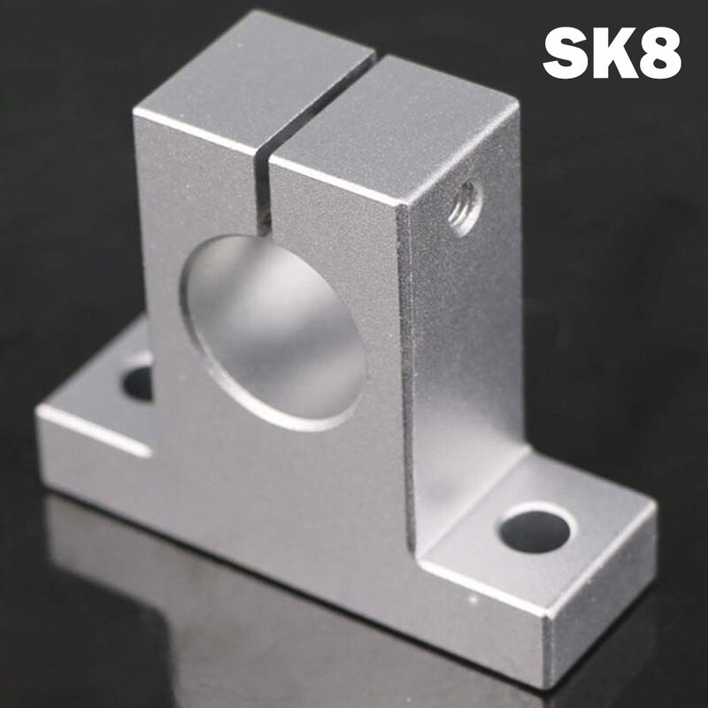 Apoio linear do eixo do guia da liga de alumínio, guia do trilho do rolamento, SK8, 10, 12, 13, 16, 20 eixo, 6mm-60mm, 1PC