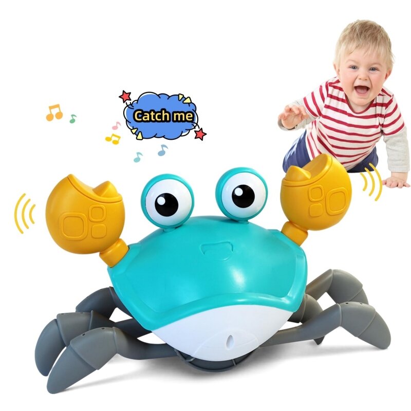 Juguetes de cangrejo para gatear para bebés, juguete interactivo de aprendizaje de barriga, caminar, desarrollo sensorial infantil, regalo de cumpleaños, 6, 18 meses