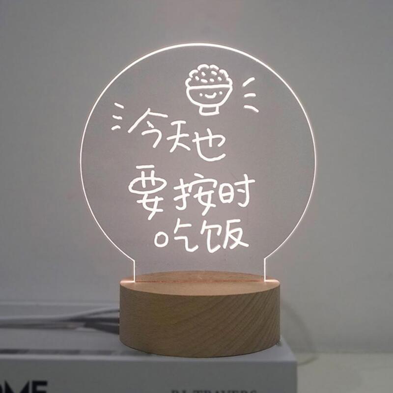Kreatywna lampka nocna z USB Led tablica ogłoszeń świąteczna lampa z długopisem prezenty dla dzieci dziewczyna dekoracja lampka nocna