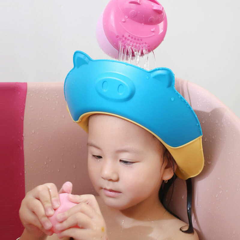 Gorros de ducha de champú seguro para bebé, Gorros de protección de baño ajustables, sombrero para bebé recién nacido, cubierta de cabello de lavado infantil, Protector de orejas