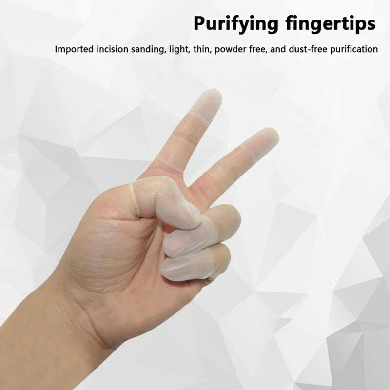 100 pezzi di gomma antiscivolo antistatico Finger culle monouso in lattice Finger Cover guanti protettivi per le dita strumento per Nail Art