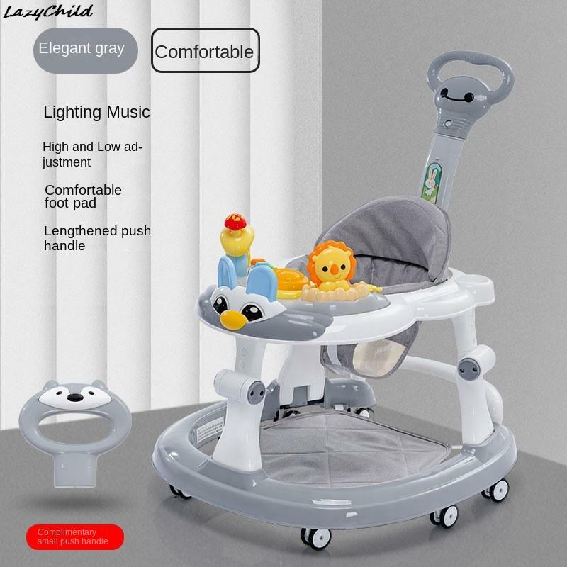 LazyChild Andador con ruedas para bebé, Andador con ruedas, coche para niños pequeños, aprendizaje de bebé, Wallker, mango de empuje de música