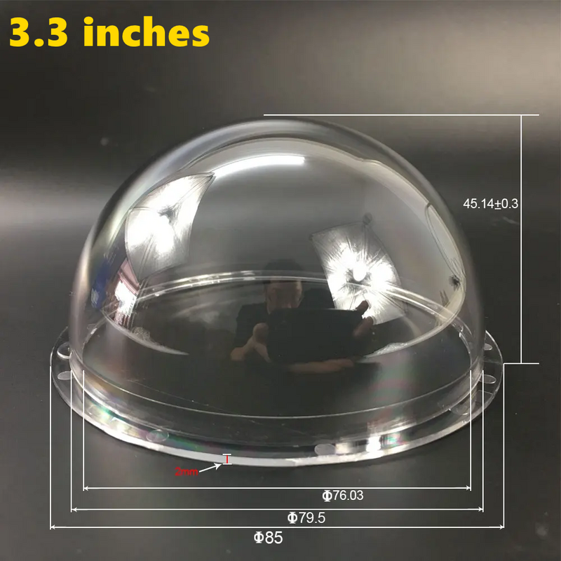 Caméra de vidéosurveillance intérieure et extérieure en acrylique, couvercle de boîtier breton transparent, remplacement pour Hikvision, Nunua, Samsung, 3.3 pouces