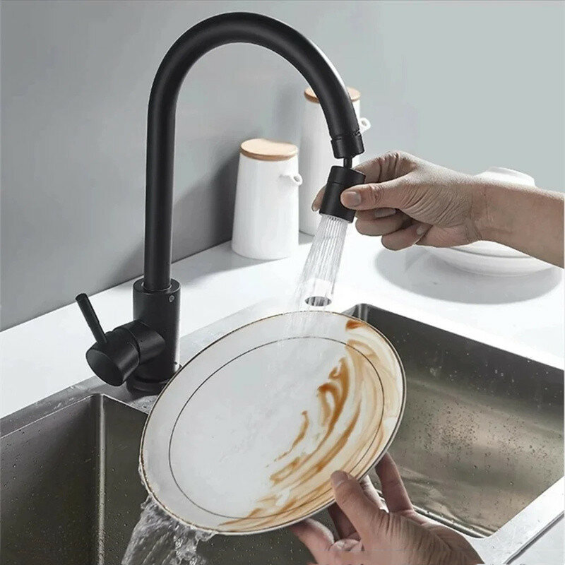 Ajustável Kitchen Faucet Spray Head Filter, 360 ° Rotary Splashback Tap, Bico Bubbler, Torneira de pia de cozinha Aerador, Novo, 2 modos