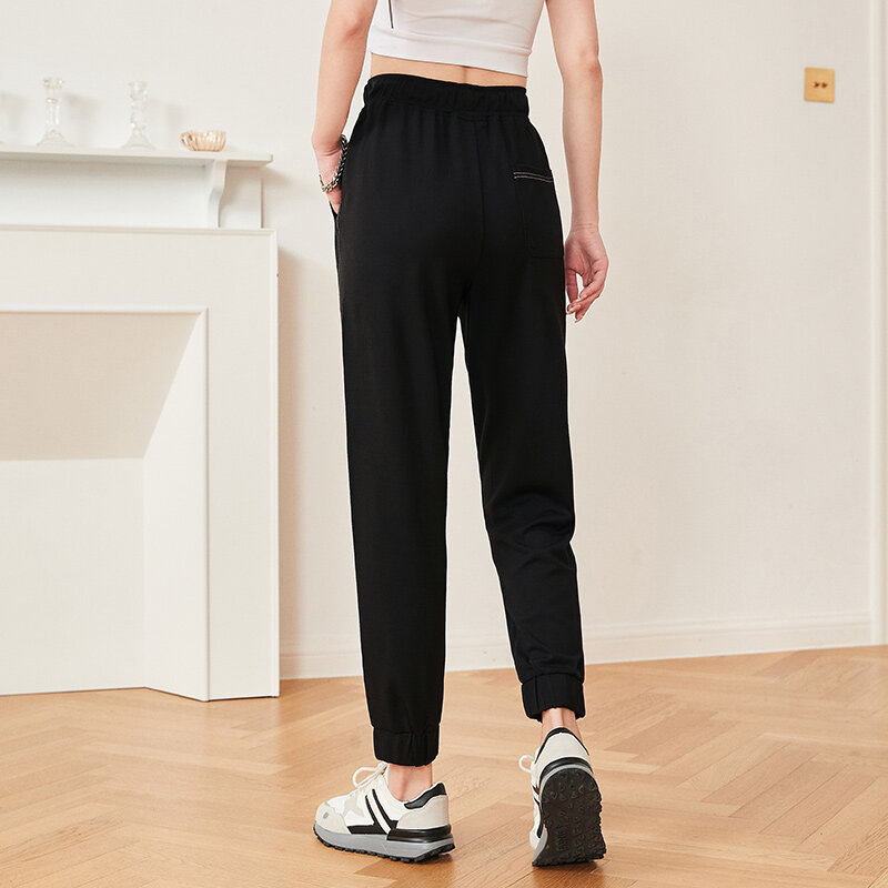 Semir Casual Pants Women Elastic Waist Simple Style 2024 Summer New Slimming Effect Ladies Capri Pants Versatile Sporty Style
