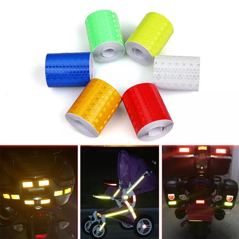 Cinta reflectante de seguridad para coche, pegatina decorativa de advertencia para camiones, motocicleta, Reflector, película protectora, 5cm x 100cm