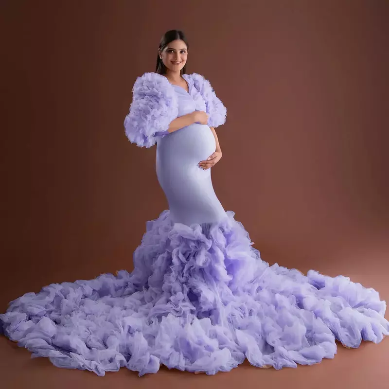 Bata de maternidad de sirena para sesión de fotos, vestido de Baby Shower para mujer, vestidos de maternidad para Baby Shower