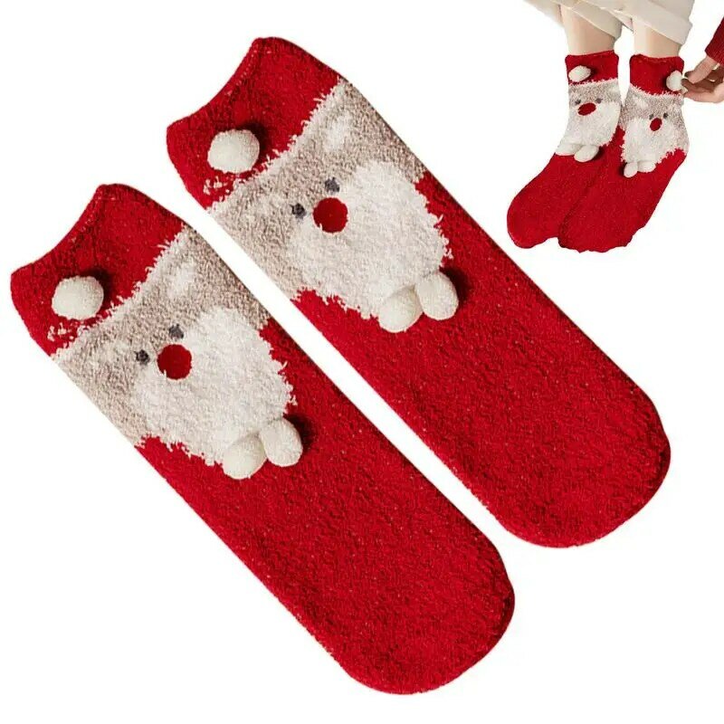 Calcetines elásticos para hombre y mujer, medias peludas divertidas y cómodas para Festival de Navidad, invierno, dormitorio