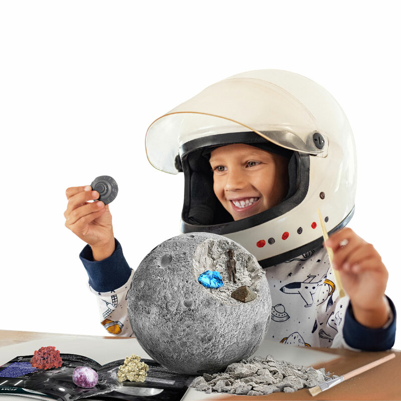 Planeta explorar dig kit brinquedo terra lua planeta explorar escavação kit explorar pedras preciosas e escavação brinquedos arqueológicos caule educacional