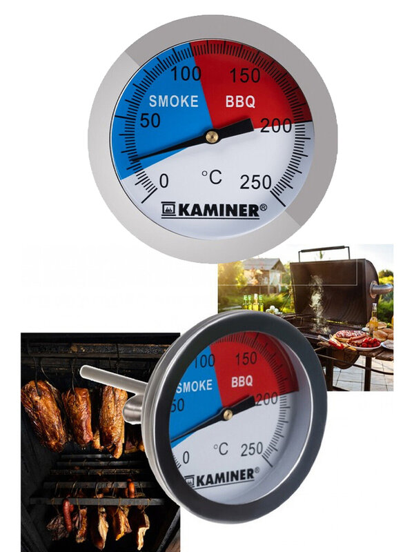 Therye.com-Barbecue Grill en acier inoxydable, mini thermomètres, jauge, accessoires de cuisine