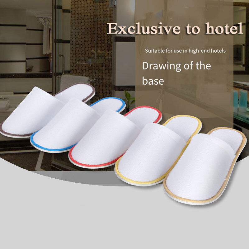 1Pair Disposable Slippers Non-slip Hotel Party Home Guest Slippers Multi-colored All-inclusive Slippers Soft Shoes Flip Flop