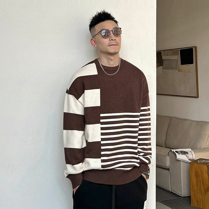 2022 New Pullover Sweater Men Korean Fashion Slim Fit Autumn Winter Clothes for Men Casual Long Sleeve Pullovers Sweaters L53